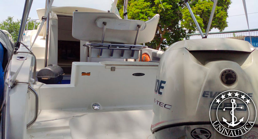 Lancha a venda modelo Fishing 26, lancha usada com 280h de uso e um motor Evinrude Etec 250HP. barcos usados a venda, seminovos e novos